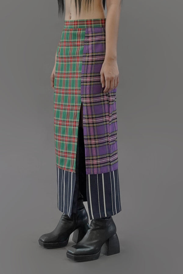 Plaid Maxi Green Skirt